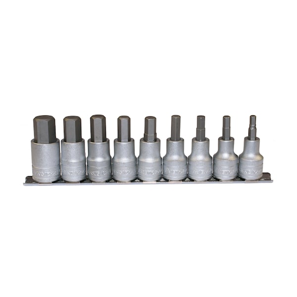M1212 - 9 Piece 1/2" Drive Metric Hex Bit Socket Set
